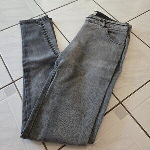 Stella McCartney Gray Zip Ankle Butterfly Embroidered Jeans 40/4-6